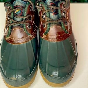 90s Vintage Sporto Rain Boot: Green and Brown